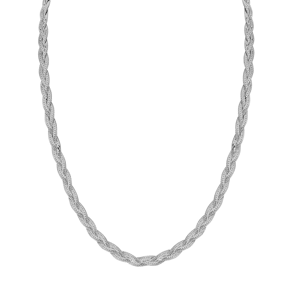 Italienische Geflochtene Kette, ca. 45 cm, 925 Silber, ca. 8,97g