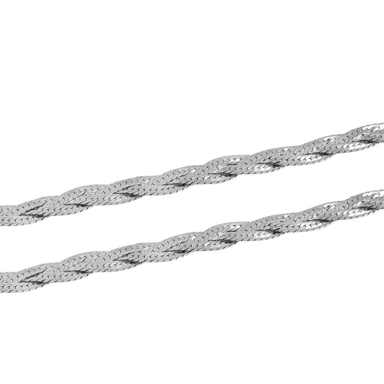 Italienische Geflochtene Kette, ca. 45 cm, 925 Silber, ca. 8,97g