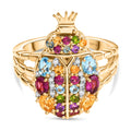 GP Trionfo Kollektion- Natürlicher Rhodolith Granat, Schweizer Blautopas Ring 925 Silber 750 Gelbgold Vermeil (Größe 17.00) ca. 2.21 ct