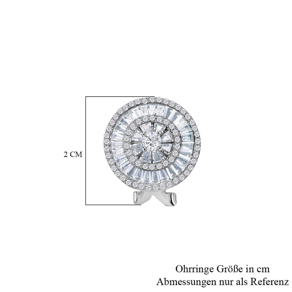 Lustro Stella Weißer Zirkonia Ohrringe 925 Silber rhodiniert