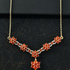 D'Joy AAA Blaze Feueropal Halskette ca. 45 cm 925 Silber 750 Gelbgold Vermeil ca. 3.94 ct