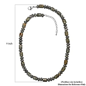 Moosachat Halskette ca. 45 cm 316L Edelstahl ca. 265,00 ct.