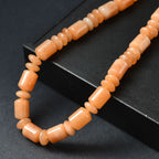 Rotes Aventurin Halskette ca. 45 cm Edelstahl ca. 250.00 ct