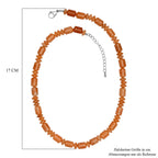 Rotes Aventurin Halskette ca. 45 cm Edelstahl ca. 250.00 ct