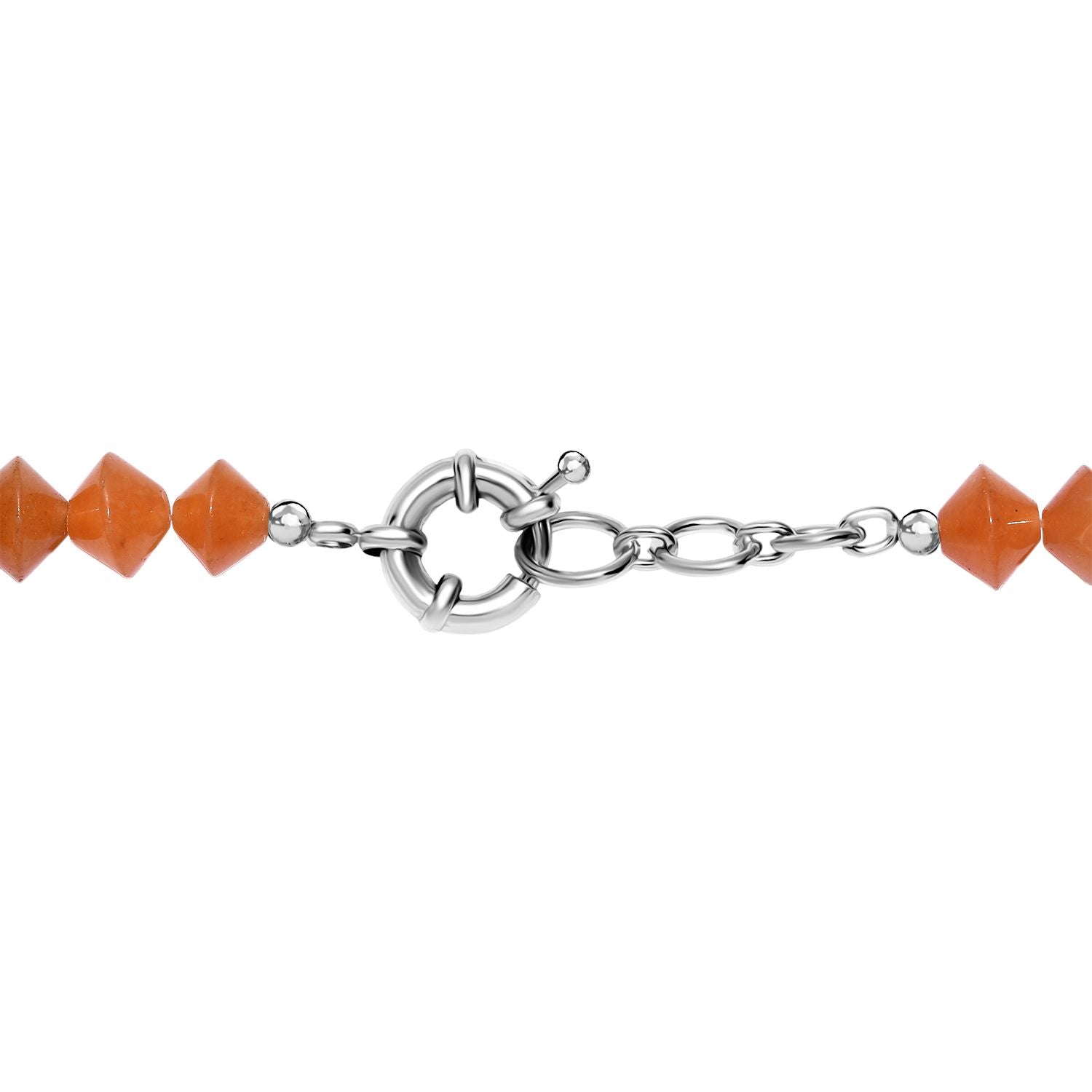 Rotes Aventurin Halskette ca. 50 cm mit 2.5 cm extender, Nickelfreies Messing platiniert ca. 250,00 ct