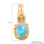 D'Joy AA Natürlicher, äthiopischer Welo Opal, Gelber Saphir Anhänger 925 Silber vergoldet ca. 1.30 ct