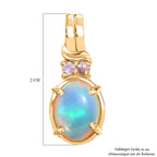 D'Joy AA Natürlicher, äthiopischer Welo Opal, Rosa Saphir Anhänger 925 Silber vergoldet ca. 1.28 ct