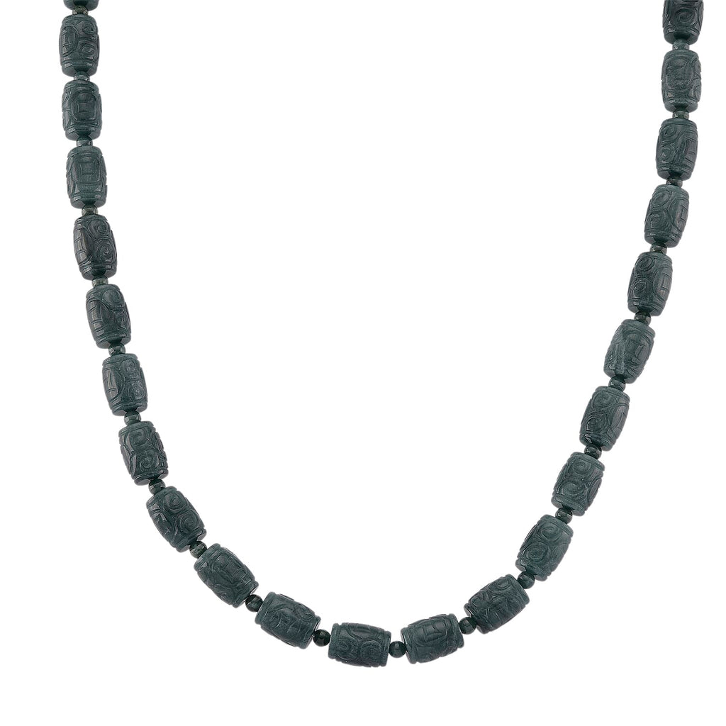 D'Joy Natürlicher Olmek Jadeit Halskette ca. Flexibles cm 925 Silber Rhodiniert ca. 470,00 ct.