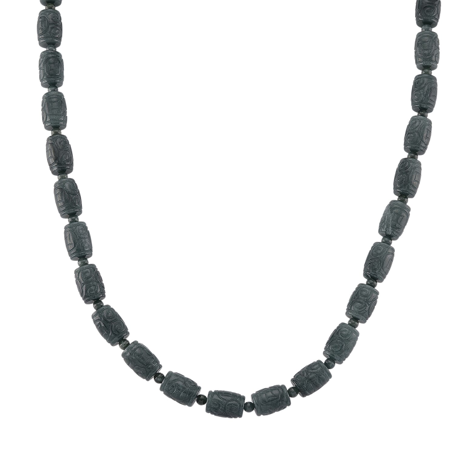 D'Joy Natürlicher Olmek Jadeit Halskette ca. Flexibles cm 925 Silber Rhodiniert ca. 470,00 ct.