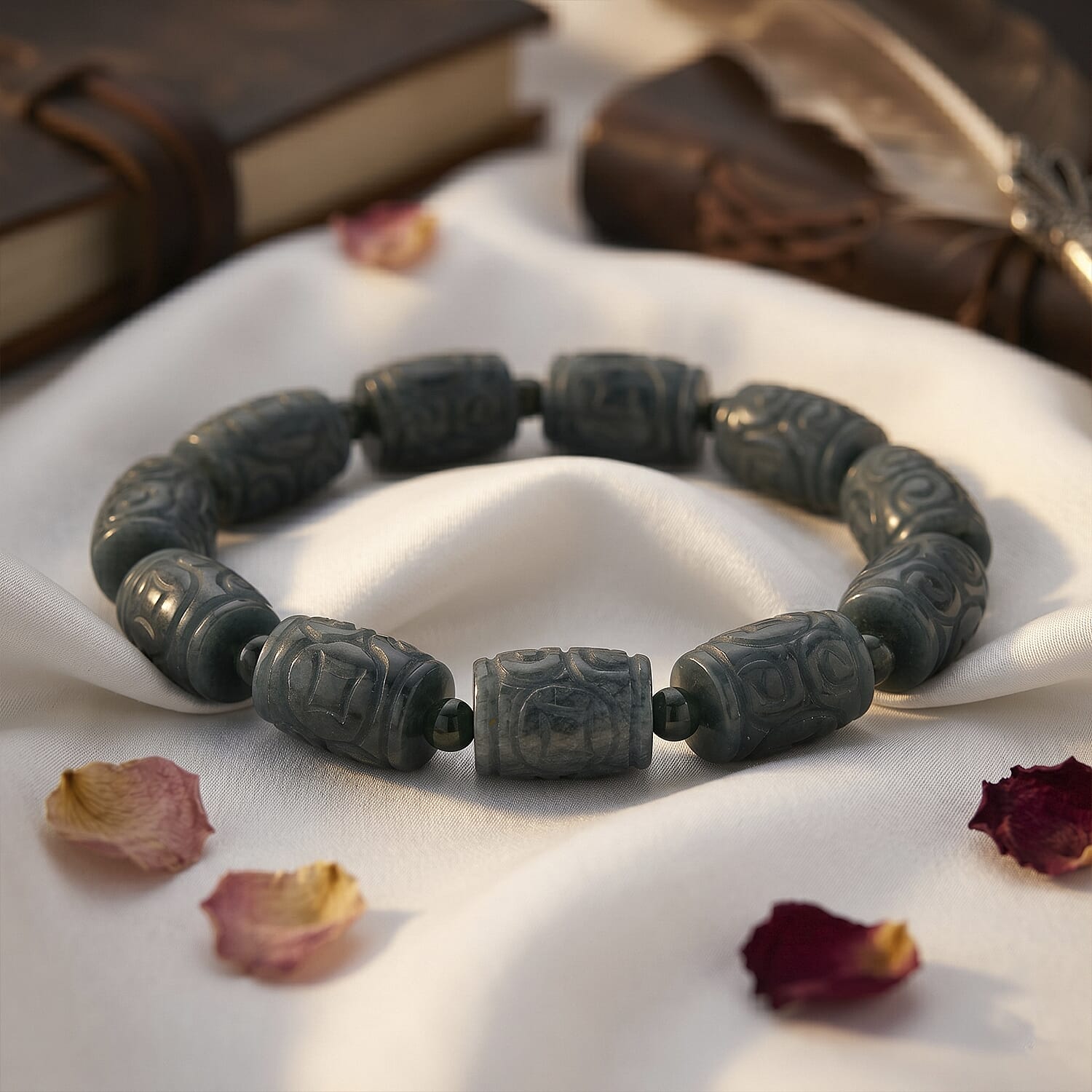 Natürlicher Olmek Jadeit Armband Flexibles cm ca. 210,00 ct.