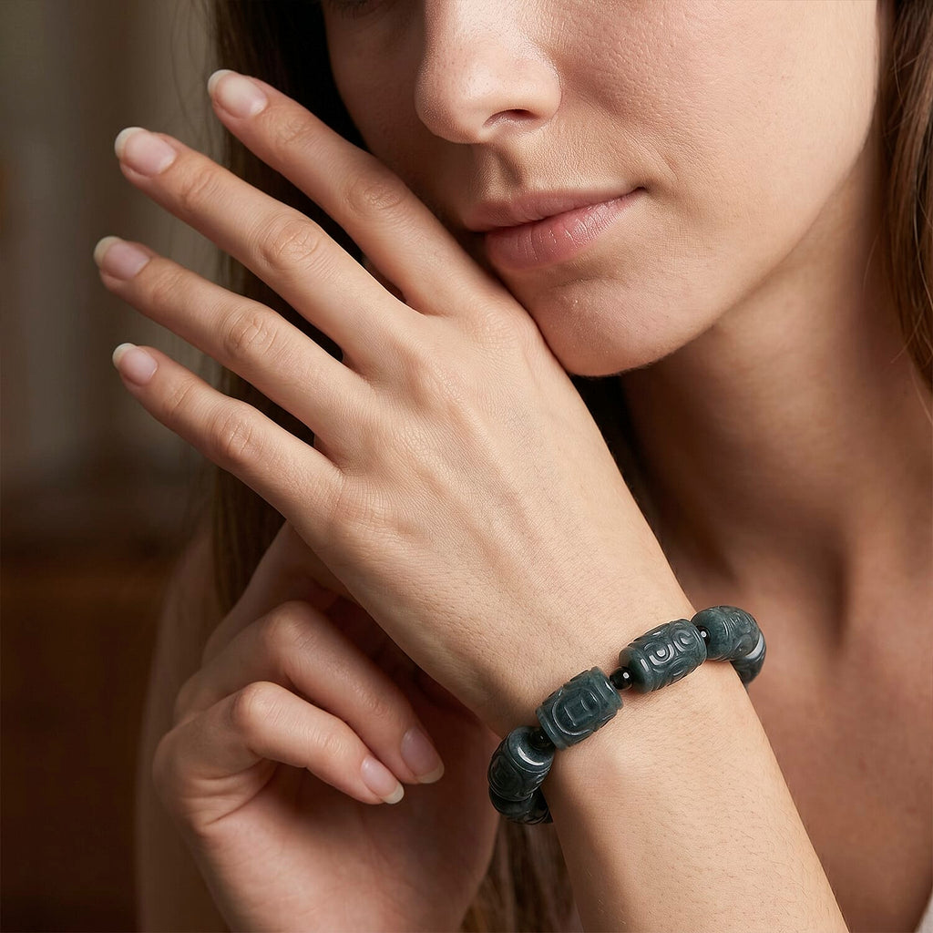 Natürlicher Olmek Jadeit Armband Flexibles cm ca. 210,00 ct.