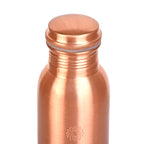 2er-Set - LIVMORE Kupfer-Trinkflasche mit 7-Chakra-Gravur (ca. 900 ml) und Armband mit Chakra-Perlen aus Edelsteinen