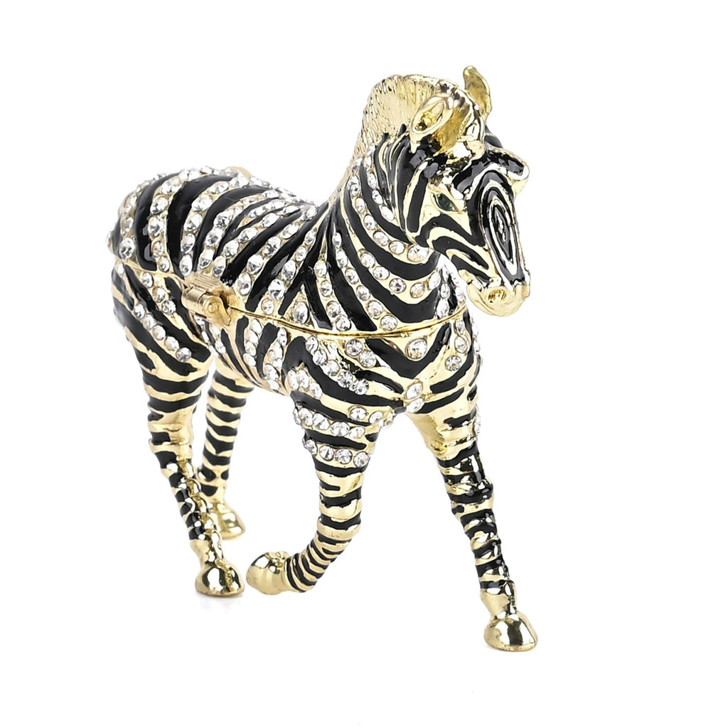 LIVMORE Zebra Design Schmuckdose Legierung 9 x 2.5 x 7 cm Schwarz Weiß