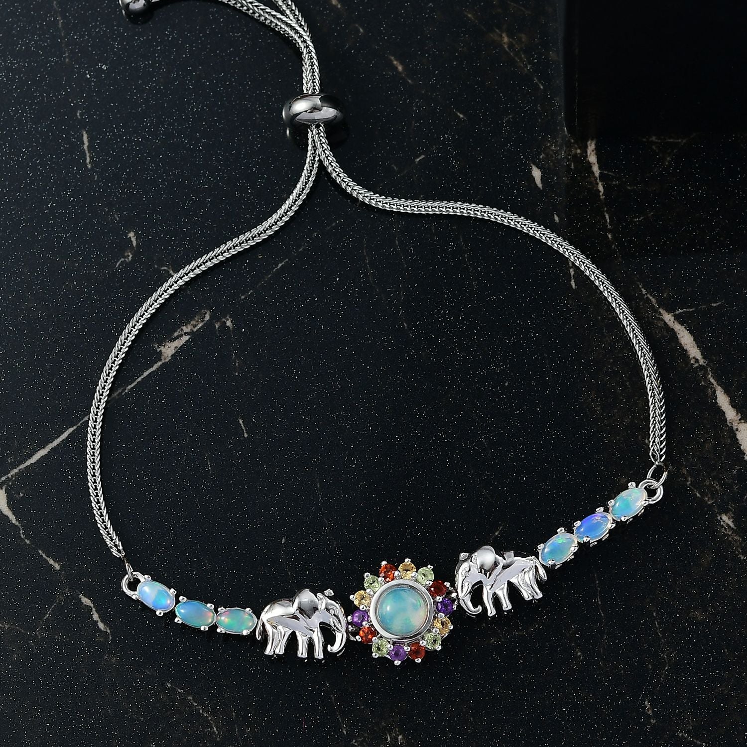 AA Natürlicher, äthiopischer Welo Opal Armband ca. 19 cm Nickelfreies Messing ca. 2.29 ct