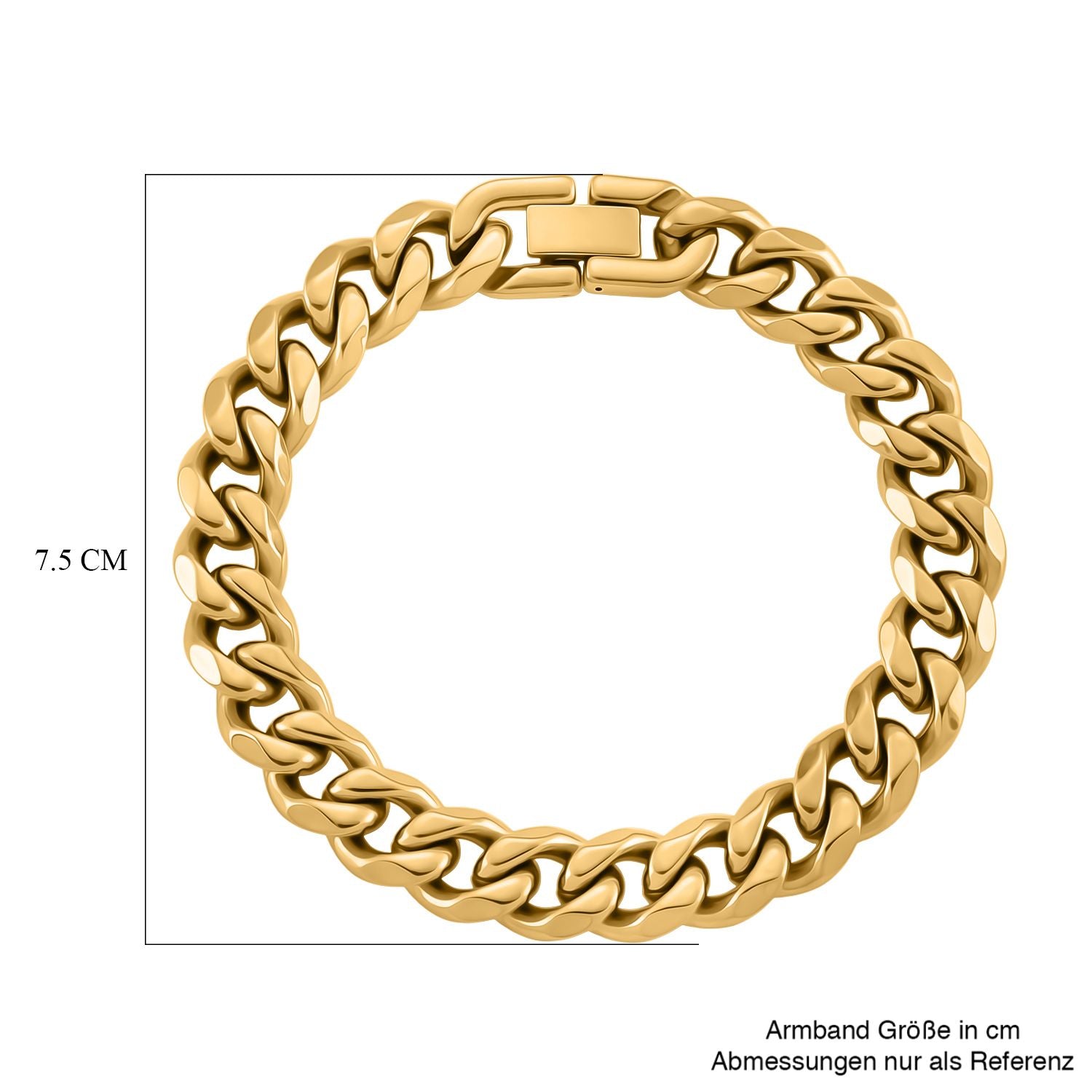 DESIGNER INSPIRIERT Panzer 316L Edelstahl IP-Gelbbeschichtung Armband ca. 19 cm ca. 23,20g