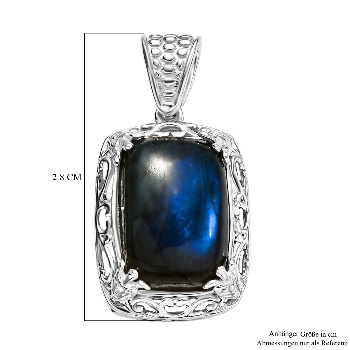 D'Joy AAA Labradorit Anhänger 925 Silber rhodiniert ca. 7.23 ct