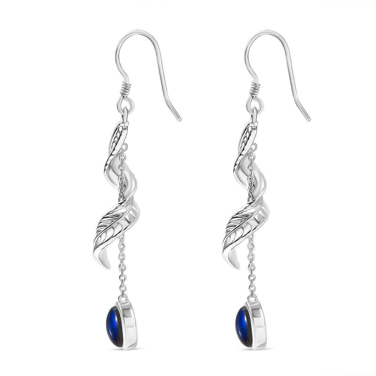 D'Joy AAA Labradorit Ohrringe 925 Silber rhodiniert ca. 4.22 ct