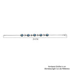 D'Joy AAA Labradorit, Iolit Armband ca. 19 cm 925 Silber rhodiniert ca. 7,15 ct.