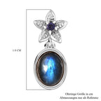 D'Joy AAA Labradorit, Iolit Ohrringe 925 Silber rhodiniert ca. 2.89 ct