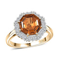 LUXURIANT DIAMOND - AAA Goldene Turkizit, Lab Grown Diamant Ring 417 Gold (Größe 16.50) ca. 4,45 ct