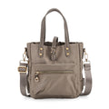 Urban Nylon Crossbody Tasche, 3 Außenfächer und 2 Innenfächer, 22 x 23 x 9 cm, Taupe