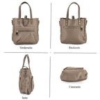 Urban Nylon Crossbody Tasche, 3 Außenfächer und 2 Innenfächer, 22 x 23 x 9 cm, Taupe
