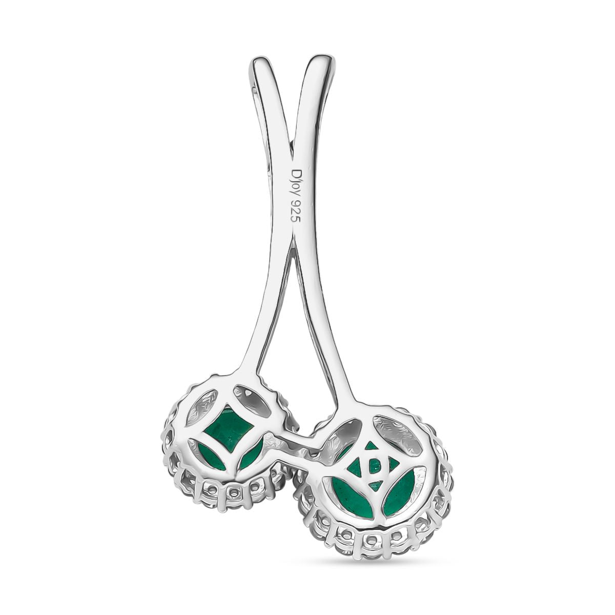 D'Joy Smaragd-Quarz Triplette Anhänger 925 Silber rhodiniert ca. 3.03 ct