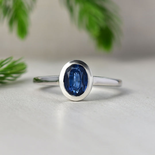 D'Joy AA Natürlicher Kaschmir-Kyanit Ring 925 Silber rhodiniert (Größe 20.00) ca. 1,74 ct