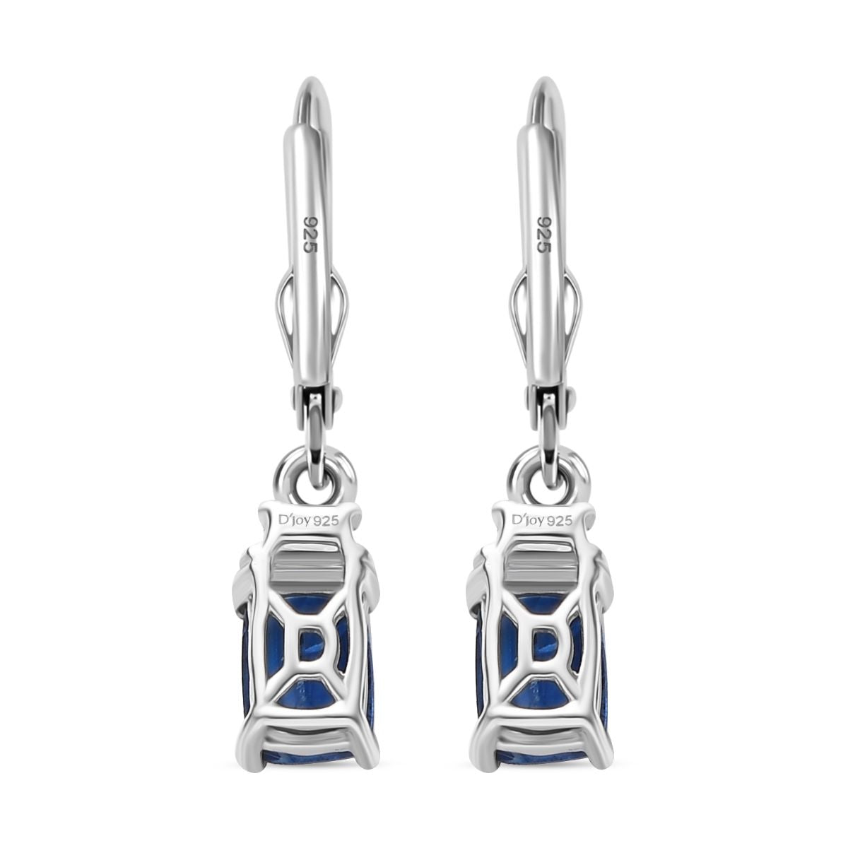 D'Joy AA Natürlicher Kaschmir-Kyanit, Weißer Zirkon Ohrringe 925 Silber rhodiniert ca. 2,88 ct.