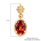 D'joy Lab Grown Padparadscha-Saphir Ohrringe 925 Silber 750 Gelb Vergoldet ca. 2.39 ct