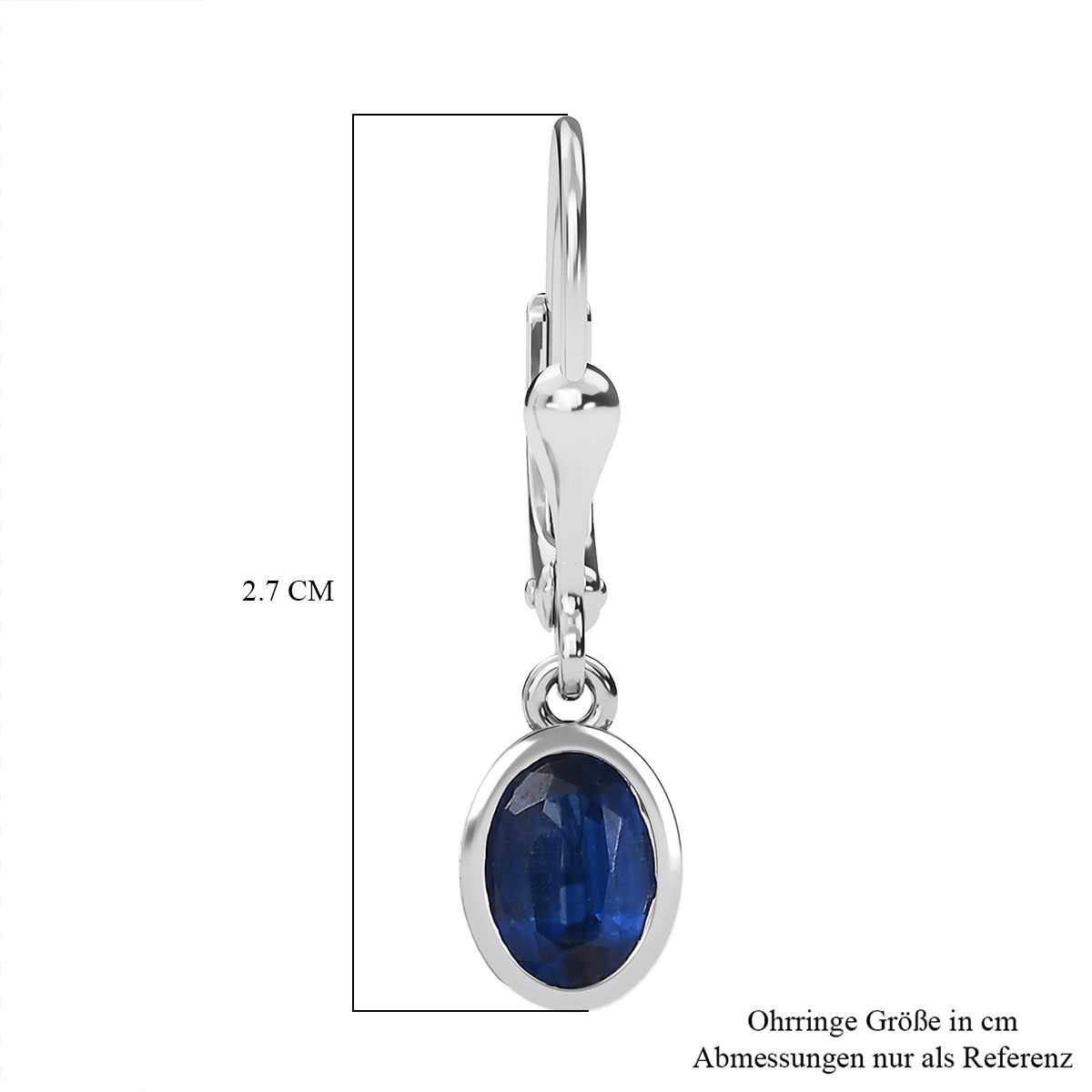 D'Joy AA Natürlicher Kaschmir-Kyanit Ohrringe 925 Silber rhodiniert ca. 2,07 ct.