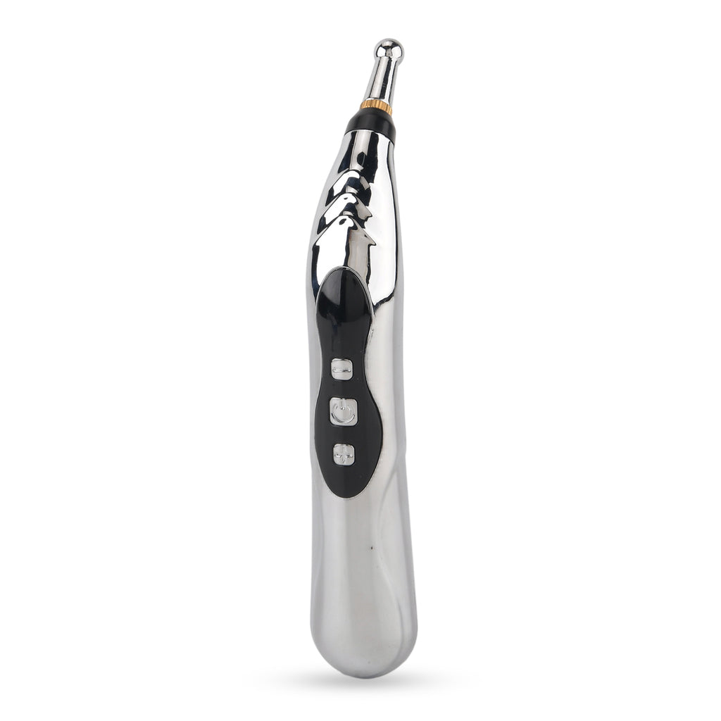 Akupunktur Meridian Stift mit Mikrostrom, wiederaufladbar, 9 Intensitätsstufen, Silber