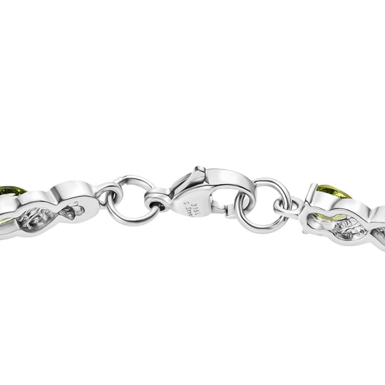 Natürliches Peridot Armband, ca. 19 cm 316L Edelstahl ca. 5.64 ct