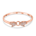 Grüner und weißer Zirkonia 19cm Armreif in Roségoldton