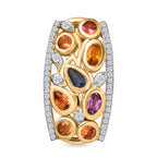 D'Joy AA Mehrfarbig Saphir, Weißer Zirkon Anhänger 925 Silber 750 Gelbgold Vermeil ca. 2.15 ct