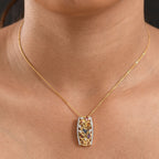 D'Joy AA Mehrfarbig Saphir, Weißer Zirkon Anhänger 925 Silber 750 Gelbgold Vermeil ca. 2.15 ct
