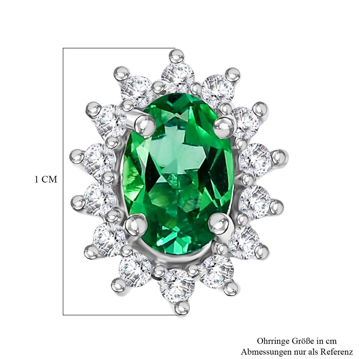 Luxuriant - AAA Lab Grown Kolumbianischer Smaragd, Moissanit Ohrringe 925 Silber rhodiniert ca. 1.03 ct