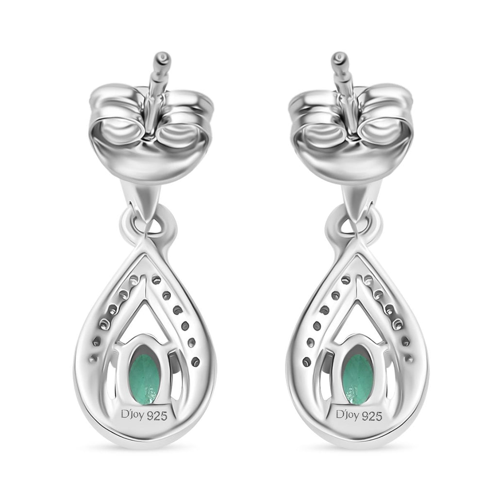 Luxuriant - AAA Lab Created Kolumbianischer Smaragd, Moissanit Ohrringe 925 Silber rhodiniert ca. 0,53 ct.