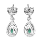 Luxuriant - AAA Lab Created Kolumbianischer Smaragd, Moissanit Ohrringe 925 Silber rhodiniert ca. 0,53 ct.