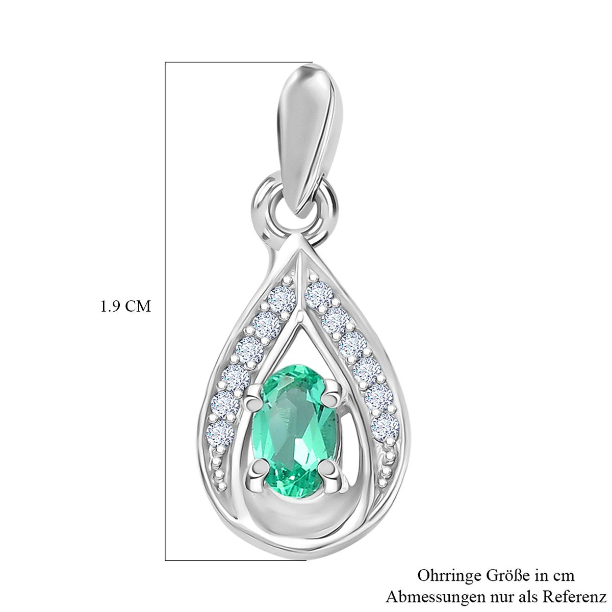 Luxuriant - AAA Lab Grown Kolumbianischer Smaragd, Moissanit Ohrringe 925 Silber rhodiniert ca. 0.53 ct