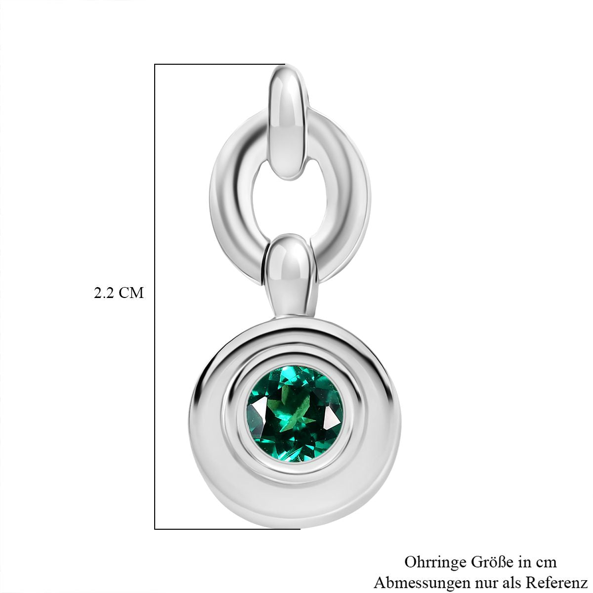 LUXURIANT - AAA Lab Grown Kolumbianischer Smaragd Ohrringe 925 Silber rhodiniert ca. 1.00 ct