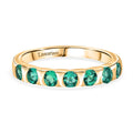 LUXURIANT AAA Labor kolumbianischer Smaragd Ring, 925 Silber 750 Gelbgold Vermeil - 0,83 ct.