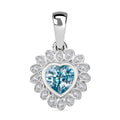 D'Joy AA Blauer Zirkon, Weißer Zirkon Anhänger 925 Silber rhodiniert ca. 1.51 ct