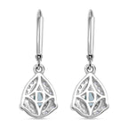 D'Joy Blauer Zirkon, Weißer Zirkon Ohrringe 925 Silber rhodiniert ca. 1.89 ct