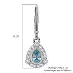D'Joy Blauer Zirkon, Weißer Zirkon Ohrringe 925 Silber rhodiniert ca. 1.89 ct