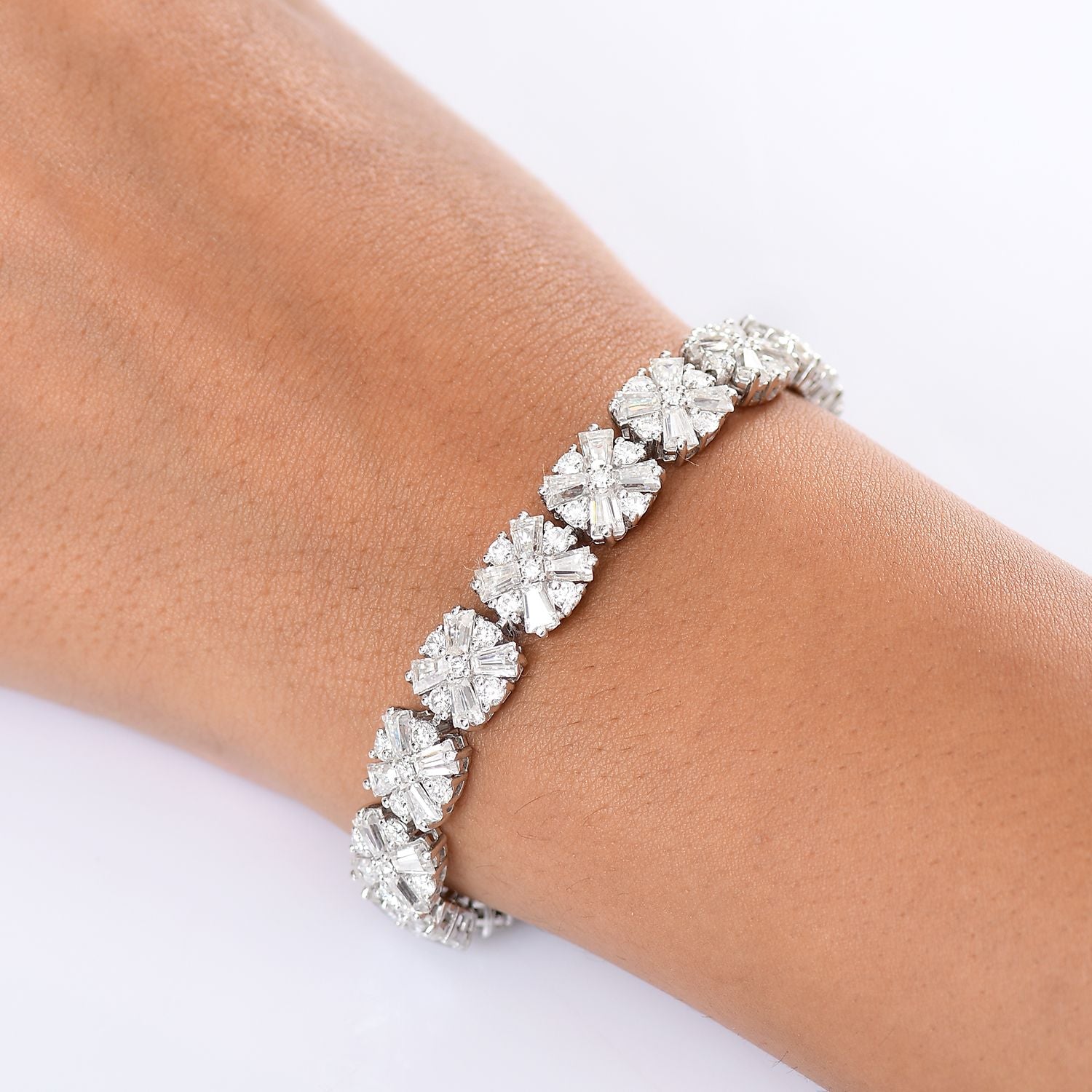 D'Joy Moissanit Armband ca. 19 cm 925 Silber rhodiniert ca. 17,12 ct.