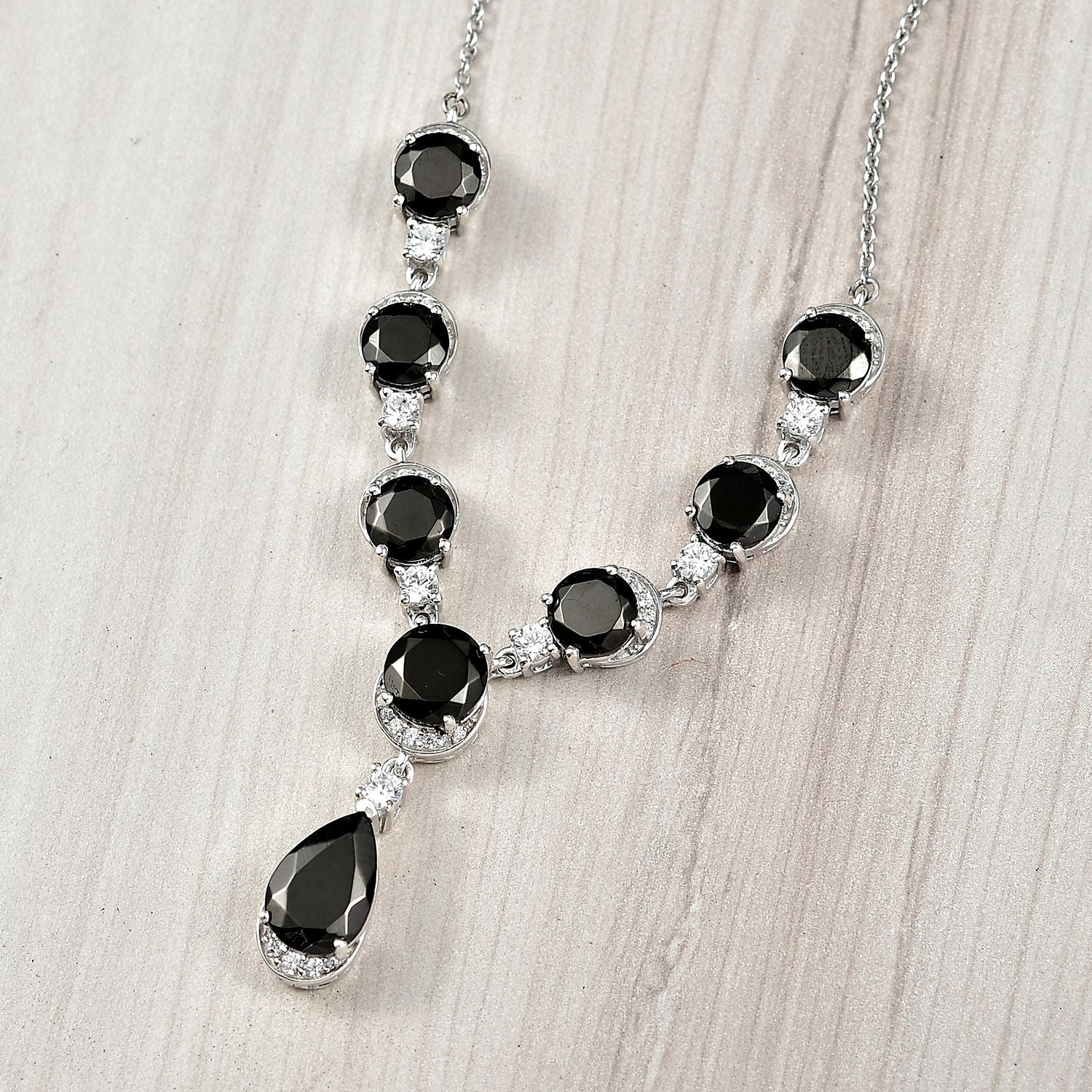 D'Joy Elite Shungit Halskette ca. 45 cm 925 Silber rhodiniert ca. 10,28 ct.