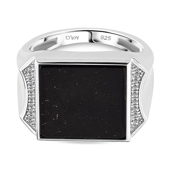 D'Joy Shungit, Weißer Topas Ring 925 Silber rhodiniert (Größe 16.00) ca. 6,58 ct