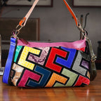 Chaos by Elsie Echtleder Crossbody mit RFID, Krokoprägung Rauten, 32 x 12.5 x 22 cm, Mehrfarbig