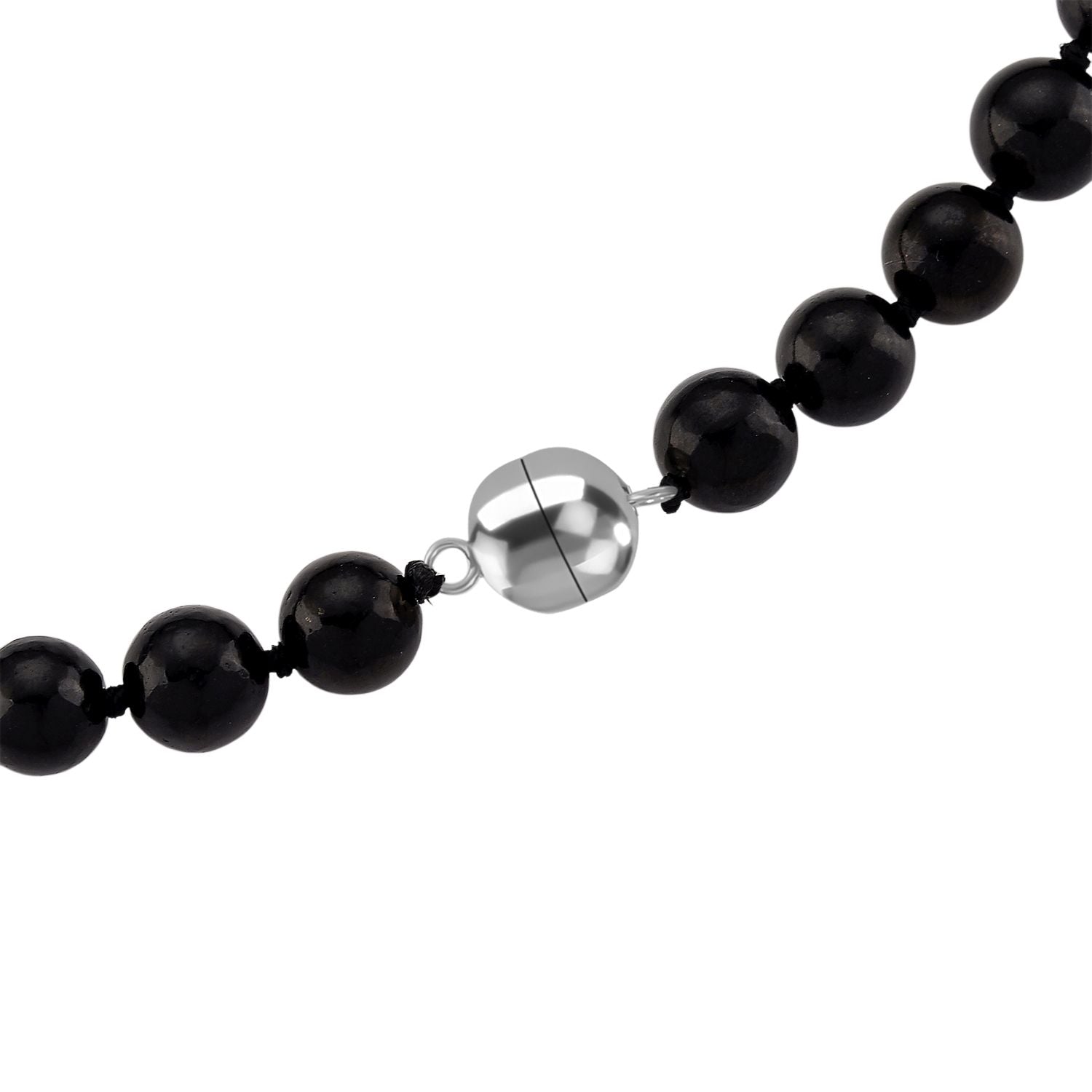 D'Joy Shungit Halskette ca. 45 cm 925 Silber rhodiniert ca. 205,16 ct.